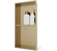 Nicchia Doccia da Incasso A 2 Livelli, Doppia Nicchia Doccia in Acciaio Inox 304 per Ristrutturazione del Bagno Shampoo da Bagno Sapone Articoli da Toeletta, Un Pezzo, Facile Installazi, Gold