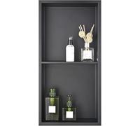 Nicchia Doccia da Incasso A 2 Livelli, Doppia Nicchia Doccia in Acciaio Inox 304 per Ristrutturazione del Bagno Shampoo da Bagno Sapone Articoli da Toeletta, Un Pezzo, Facile Installazi, Black
