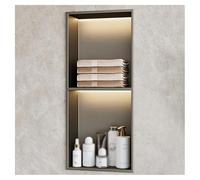 Nicchia doccia da incasso in acciaio inox con luce a LED, impermeabile, nessuna piastrella necessaria, 178 x 71 cm, ideale per bagni moderni