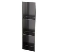 Nicchia Doccia Doccia impermeabile in acciaio inox - Portaoggetti da incasso a parete con design a scarico aperto, non necessita di piastrelle, supporto in metallo per bagno (nero, 28x90x12,5 cm)