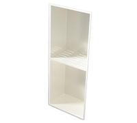 Nicchia Doccia Doccia impermeabile in acciaio inox - Portaoggetti da incasso a parete con design a scarico aperto, non necessita di piastrelle, finitura in metallo per bagno (bianco, 28x70x12,5 cm)
