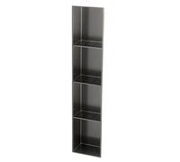 Nicchia Doccia Doccia in acciaio inossidabile - Portaoggetti da incasso a parete impermeabile, senza piastrelle, design a scarico aperto, bagno nizer, finitura in metallo, grigio (28x120x12,5 cm)