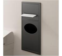 Nicchia doccia in acciaio inox con cestino integrato e porta carta igienica da incasso, soluzione salvaspazio per bagno, per case, ristoranti e hotel