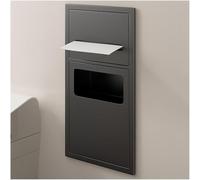 Nicchia doccia in acciaio inox con cestino integrato e porta carta igienica da incasso, soluzione salvaspazio per bagno, per case, ristoranti e hotel