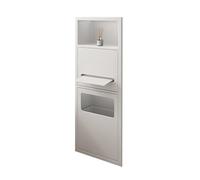 Nicchia doccia in acciaio inox con cestino, organizer per mensole da incasso a parete, senza bisogno di piastrelle, mensola porta rotolo di carta da doccia, cubicolo per bagno (bianco 11x5,3x27,5 poll