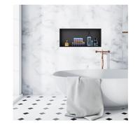 Nicchia Doccia incassata in Acciaio Inox, Non Richiede l'installazione di Piastrelle, Moderno Organizer da Parete per Bagno e Cucina