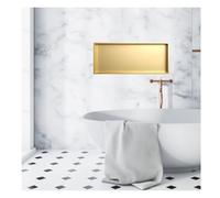 Nicchia Doccia incassata in Acciaio Inox, Non Richiede l'installazione di Piastrelle, Moderno Organizer da Parete per Bagno e Cucina