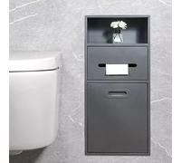 Nicchia Doccia Nicchia doccia incassata in acciaio inox con cestino ribaltabile - Porta carta igienica a parete e portaoggetti per bagno, grigio, 11,8"x19,7"x5,5" (grigio 11,8x26x5,5 pollici)