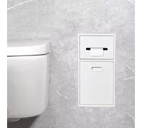 Nicchia Doccia Nicchia doccia incassata in acciaio inox con cestino ribaltabile - Porta carta igienica a parete e portaoggetti per bagno, grigio, 11,8"x19,7"x5,5" (bianco 7,8x19,7x5,5 pollici)