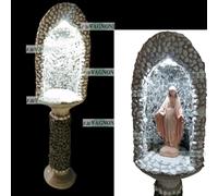 Nicchia grotta cupola base con luce faretto no madonna pietre bianche e cemento