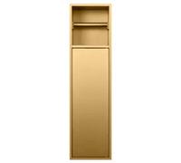 Nicchia per Bagno in Acciaio Inox, portarotolo da Incasso, Porta scopino per WC, Bagno, Hotel, mensola da Incasso a Parete (Oro, 16x12,5x60 cm/6,29x4,92x23,62 Pollici)