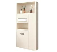 Nicchia per Doccia da Incasso con Cestino Estraibile a Scomparsa | Nicchia per Wc Incassato con Ripiano per Scopino per Camera da Letto, Ufficio, Cucina, Casa e Hotel(Beige)