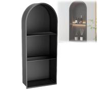 Nicchia portaoggetti in acciaio inossidabile, Gli scaffali della doccia dell'arco dell'acciaio inossidabile piastrellano multicolori impermeabili liberi 2 3 strati for l'hotel domestico(Nero,3 layer)