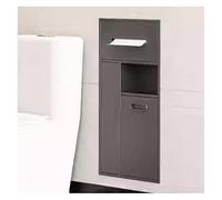 Nicchie da doccia in acciaio inox da incasso, mensola organizer per bagno, cestino della spazzatura per cucina di hotel (grigio, 30 x 65 x 14 cm)