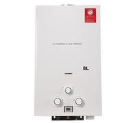 NICCOO 8L 16KW GPL Scaldabagno a Gas, Gas a Parete senza serbatoio Scaldabagno istantaneo,con kit doccia e Display a LED,con Modalità Inverno ed Estate,Per Casa, Camper ed Esterni,bianco