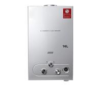 NICCOO GPL Scaldabagno a gas, 16L a Parete senza Serbatoio Scaldacqua istantaneo, Funzionamento a Propano Butano, con kit doccia e Display a LED, Per Casa, Camper ed Esterni, grigio
