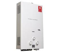 NICCOO Scaldabagno a Gas 18L 36KW, Istantaneo Senza Serbatoio, Per Petrolio Propano/GPL, Con Kit Doccia, Per Casa, Camper Ed Esterni, Bianco