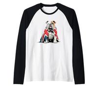 Nice Britain Bulldog per Gli Amanti dei Cani del Regno Unito Maglia con Maniche Raglan