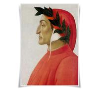 Nice Captain Greatest Poets Poster ritratto A3 stampa tessuto materiale stampe Fine Art Decor (Dante Alighieri)