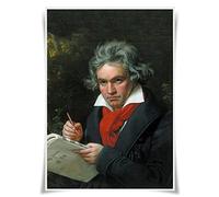 Nice Captain Poster A3 con ritratti dei migliori 10 musicisti di fama mondiale Stampa Home Decor (Ludwig van Beethoven)