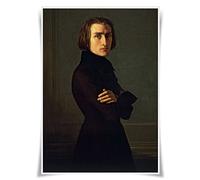 Nice Captain Ritratti dei migliori 10 musicisti Poster A3 di fama mondiale Musicisti Stampa Home Decor (Franz Liszt)