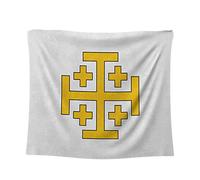 Nice Captain Stemma del Medioevo Arazzo Stemma Stemma Stemma Decorazione da parete 100 cm x 125 cm (Regno di Gerusalemme)