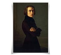 Nice Captain Top 50 poster di compositori classici, ritratto musicista, stampe A3, decorazione artistica da parete (14 Franz Liszt)