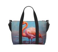 Nice Flamingo - Borsa a tracolla da donna, borsa da viaggio, casual, con cerniera, adatta per lavoro, viaggi, fitness, viaggi, colore nero, taglia unica