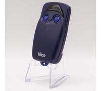 NICE FLO2 - Telecomando a 2 canali blu per cancelli e garage, codifica fissa 433,92 MHz, programmazione manuale dip-switch (10), trasmettitore ufficiale certificato + 1 Goodies DOMOBIP (confezione da
