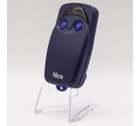 NICE FLO2 - Telecomando a 2 canali blu per cancelli e garage, codifica fissa 433,92 MHz, programmazione manuale dip-switch (10), trasmettitore ufficiale certificato + 1 Goodies DOMOBIP