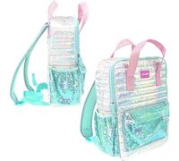 Nice Girabrilla Puffer Glam Zaino Scuola Con Tasche Colore Azzurro 19003