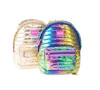 Girabrilla- Zaino Puffer Gold Backpack in Morbido Tessuto Nylon dal Colore Brillante Oro, Taglia Unica, 19039
