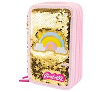 Nice Group - Girabrilla Astuccio Kawaii 3 Scomparti Oro e Rosa