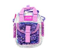 Nice Group - Girabrilla Puffer Shoulder Bag, Borsetta da Tracolla in Nylon con Tasca in Paillettes reversibili, Colore Viola - cod 19005