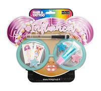 Nice Group - Influencer Hair Tattoo, Kit con Tatuaggi, Gel Glitterato e Stelline per Capelli per Bambini