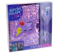 Nice Group - K-POP Glam Star Sparkling Diary, 1 Diario con Paillettes Reversibili, Lucchetto, Penna, Gemme e Adesivi