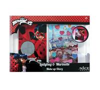 Nice Group - Miraculous, Appunti di Bellezza, Doppia Agenda Make Up Ladybug con Set di Trucchi per Bambini