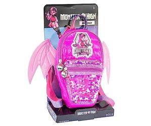 Nice Group - Monster High Backpack, Zainetto in morbido tessuto nylon con tasca in paillettes ed ali