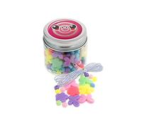 Nice Group - PERLINE ABC Candy Beads - 1 barattolo a sorpresa, per creare braccialetti DIY con Lettere, Stelle, Caramelle, Cuori, Fiori, Orsetti per bambine e ragazze