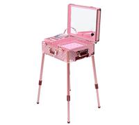 Nice Group - PINKIT Station Make Up Designer, 1 Valigia con Kit Trucchi, Pennelli e Specchio