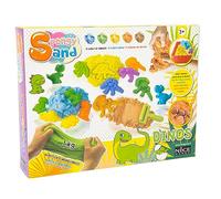 Nice Group Spongy Sand Dinosauri, Kit di Sabbia Colorata con 4 Stampini di fossili e 5 Dino-stampi per Bambini, Multicolore, Taglia Unica, 97006