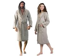 nice homeit Accappatoio Donna e Uomo in Spugna 100% Cotone - Accappatoio Super Assorbente con Cappuccio - Morbido, Leggero, Anti-Pilling, Design Italiano.