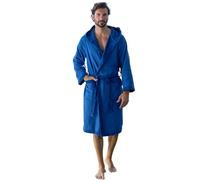 nice homeit Accappatoio Donna e Uomo in Spugna 100% Cotone - Accappatoio Super Assorbente con Cappuccio - Morbido, Leggero, Anti-Pilling, Design Italiano. (XL-Azzurro)