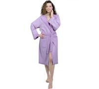 nice homeit Accappatoio Donna e Uomo in Spugna 100% Cotone - Accappatoio Super Assorbente con Cappuccio - Morbido, Leggero, Anti-Pilling, Design Italiano. (S, VIOLA)