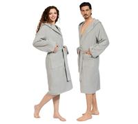 nice homeit Accappatoio Unisex per Donna/Uomo con Cappuccio - In Spugna di Cotone 100% OEKO-TEX - Morbido, Assorbente, - Design Italiano