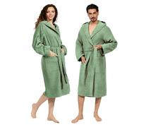 nice homeit Accappatoio Unisex per Donna/Uomo con Cappuccio - In Spugna di Cotone 100% OEKO-TEX - Morbido, Assorbente, - Design Italiano