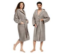 nice homeit Accappatoio Unisex per Donna/Uomo con Cappuccio - In Spugna di Cotone 100% OEKO-TEX - Morbido, Assorbente, - Design Italiano