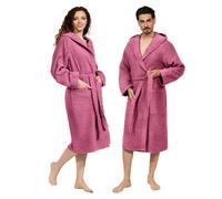 nice homeit Accappatoio Unisex per Donna/Uomo con Cappuccio - In Spugna di Cotone 100% OEKO-TEX - Morbido, Assorbente, - Design Italiano