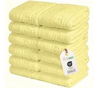 nice homeit Set 12 Lavette 30x30 cm - Mini Asciugamani Viso e Ospiti 100% cottone filato ad anello - per mani, neonati, trucco, cucina, casa e viaggi. Leggere, Morbide, Assorbenti. (Giallo)
