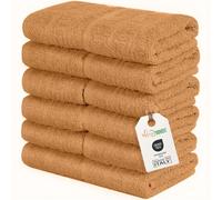 nice homeit Set 12 Lavette 30x30 cm - Mini Asciugamani Viso e Ospiti 100% cottone filato ad anello - per mani, neonati, trucco, cucina, casa e viaggi. Leggere, Morbide, Assorbenti. (Arancione)